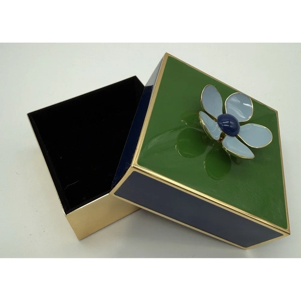 Lenox Kate Spade - Make It Pop Green/Navy Floral Covered Box (894690) 4